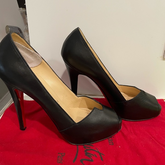 Christian Louboutin black stiletto peep toe - Picture 3 of 3